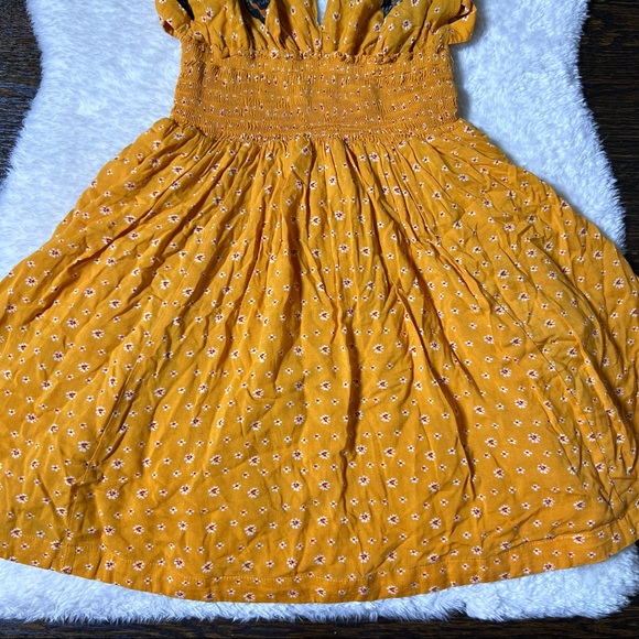 Free People Walking Through My Dreams Orange Floral Paisley Smocked Dress - Picture 4 of 15